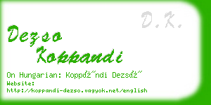 dezso koppandi business card